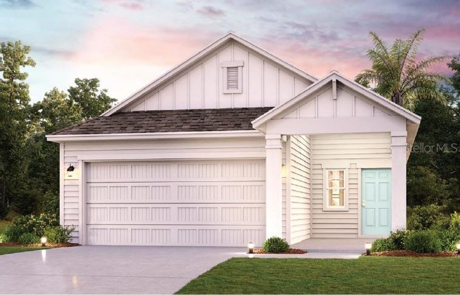 Front exterior of a new home in Seminole Palms, Palm Coast, FL, highlighting curb appeal (Image 2). Front exterior of a new home in Seminole Palms, Palm Coast, FL, highlighting curb appeal (Image 2).