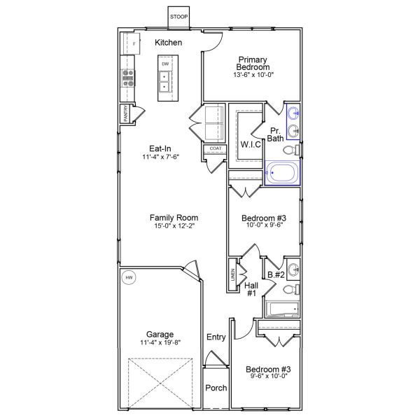 2D floor plan layout of this home in Pinecrest, West Columbia, SC (Image 2). 2D floor plan layout of this home in Pinecrest, West Columbia, SC (Image 2).