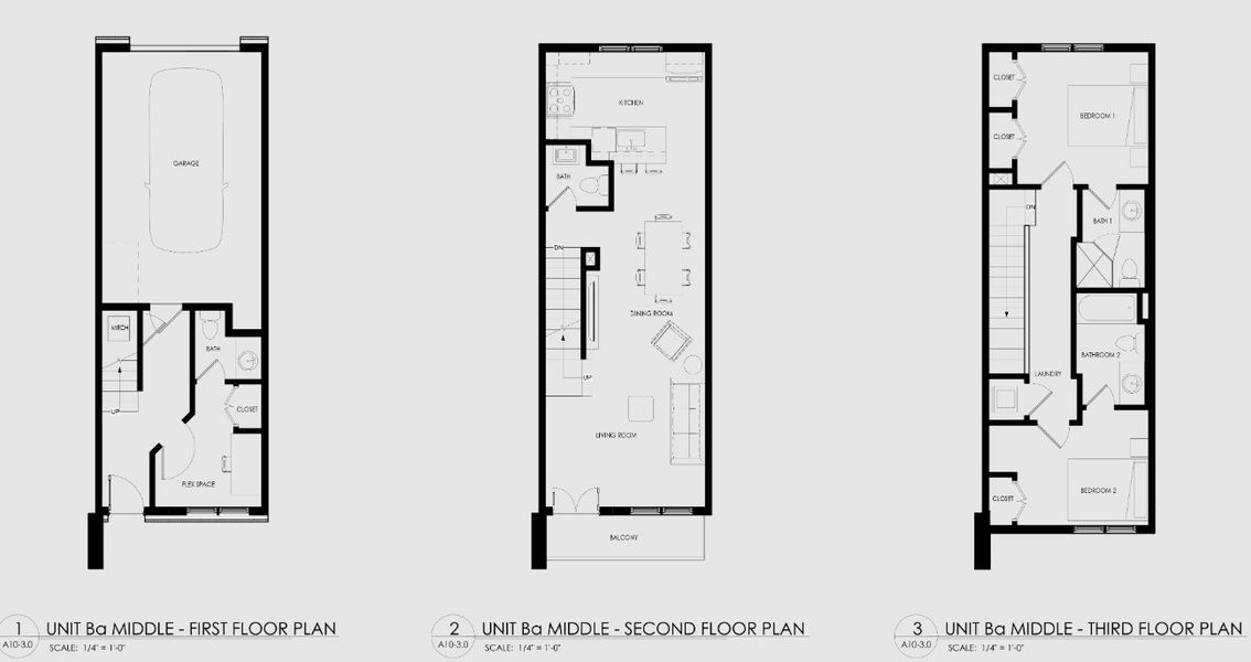 2D floor plan layout for the Unit B-a by Cityscape Housing in Towns at Scholars Landing, Atlanta, GA (Image 1).