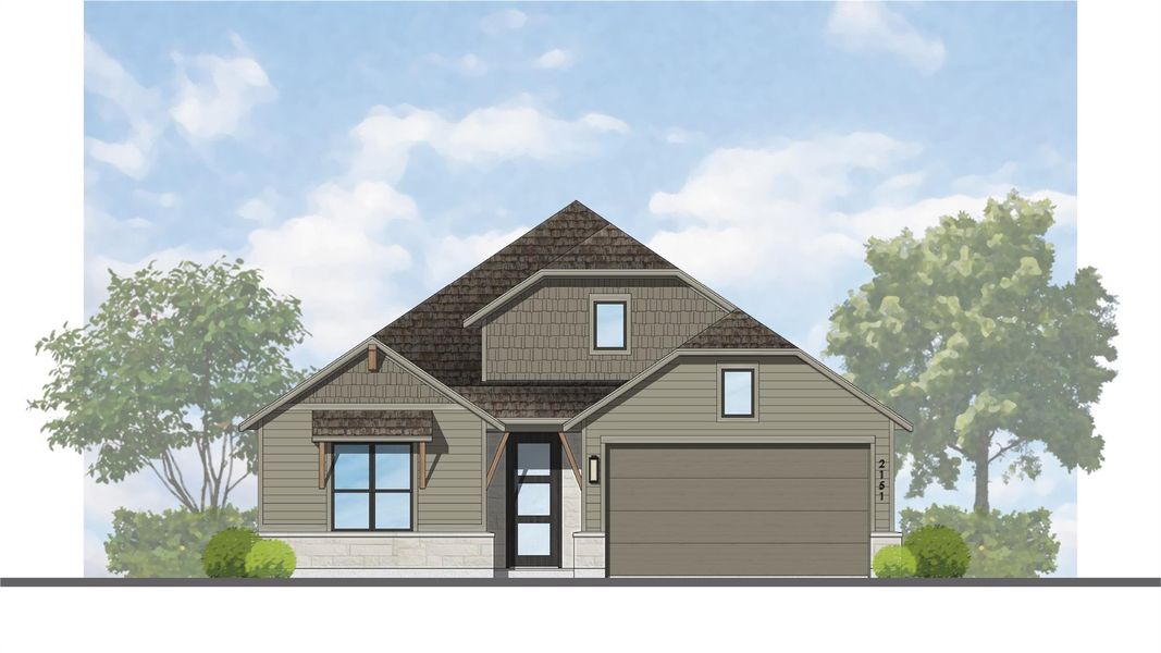 Exterior rendering of this home design in Easton Park, Austin, TX (Image 2).