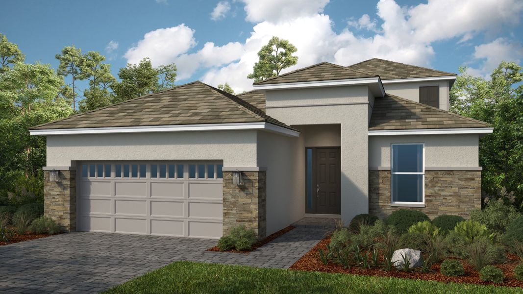 Representative exterior photo of a completed home built from the Florence by Taylor Morrison in Astor Creek Golf and Country Club, Port St. Lucie, FL (Image 17).