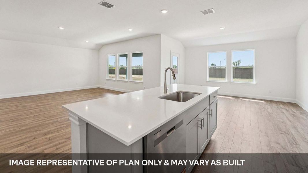 Representative furnished interior of a home built from the The Courtland by D.R. Horton in Railhead, Cedar Creek (Image 6).