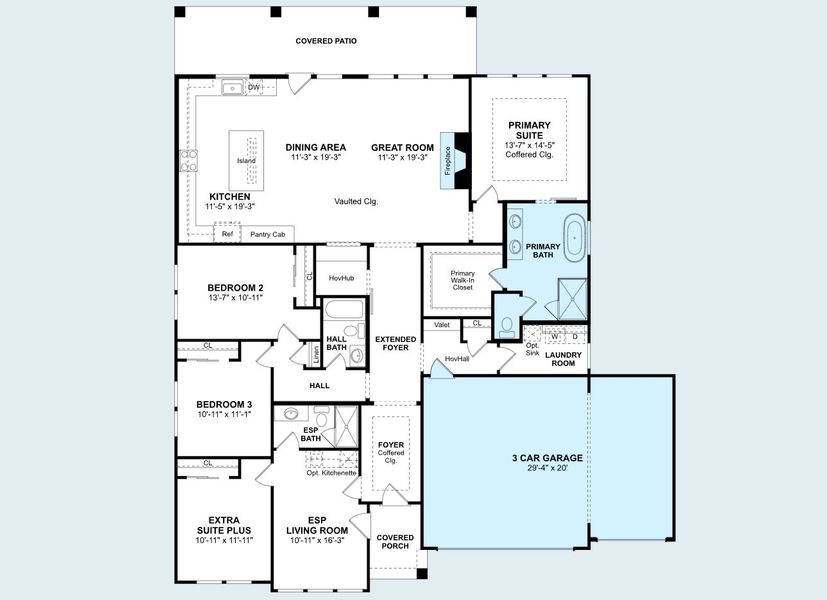 2D floor plan layout of this home in Lincoln Pointe, Van Alstyne, TX (Image 5). 2D floor plan layout of this home in Lincoln Pointe, Van Alstyne, TX (Image 5).