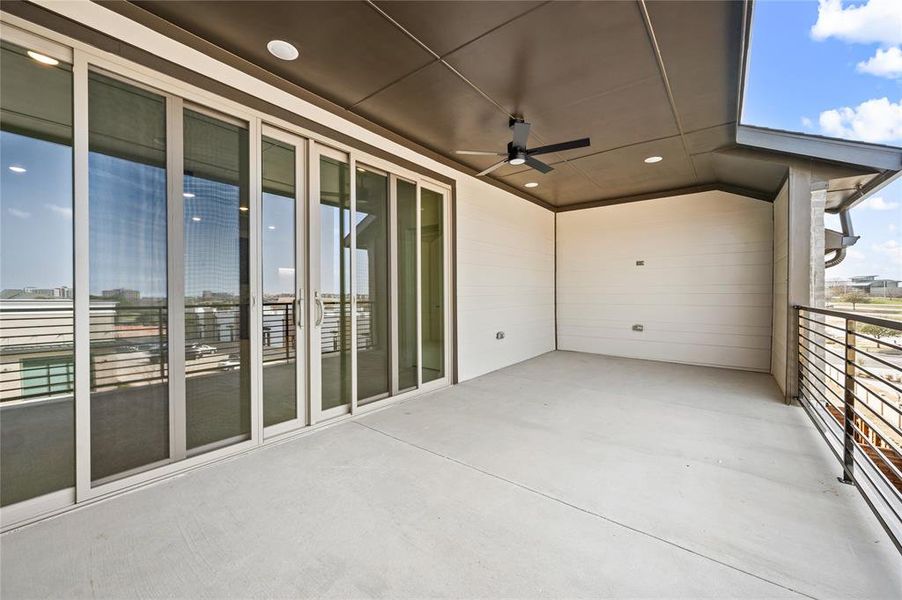 It's easy to take the party outside on this great covered deck!