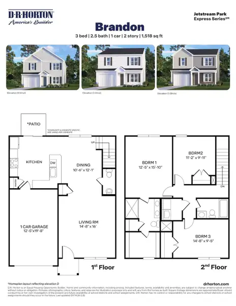 2D floor plan layout for the Brandon by D.R. Horton in Jetstream Park, Wilson, NC (Image 3). 2D floor plan layout for the Brandon by D.R. Horton in Jetstream Park, Wilson, NC (Image 3).