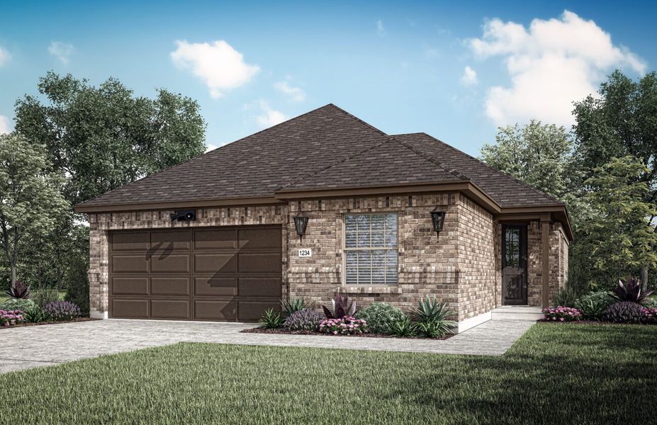 Representative exterior photo of a completed home built from the Messina by Ladera Texas in Ladera at Tavolo Park, Fort Worth, TX (Image 21). Representative exterior photo of a completed home built from the Messina by Ladera Texas in Ladera at Tavolo Park, Fort Worth, TX (Image 21).