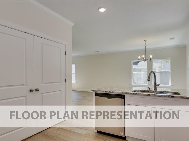 Kitchen Pantry and Island Floorplan Representation Photo | The 1490 Plan by Ivey Homes Kitchen Pantry and Island Floorplan Representation Photo | The 1490 Plan by Ivey Homes