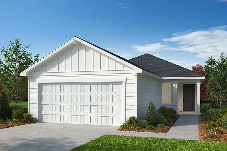 Representative exterior photo of a completed home built from the 1638 by KB Home in Magnolia Forest – Grove Series, Raleigh, NC (Image 4). Representative exterior photo of a completed home built from the 1638 by KB Home in Magnolia Forest – Grove Series, Raleigh, NC (Image 4).