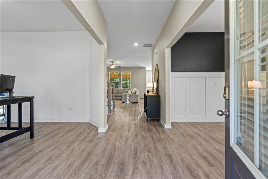 Furnished interior view inside a new home in Crossing Creeks, Monroe (Image 15). Furnished interior view inside a new home in Crossing Creeks, Monroe (Image 15).
