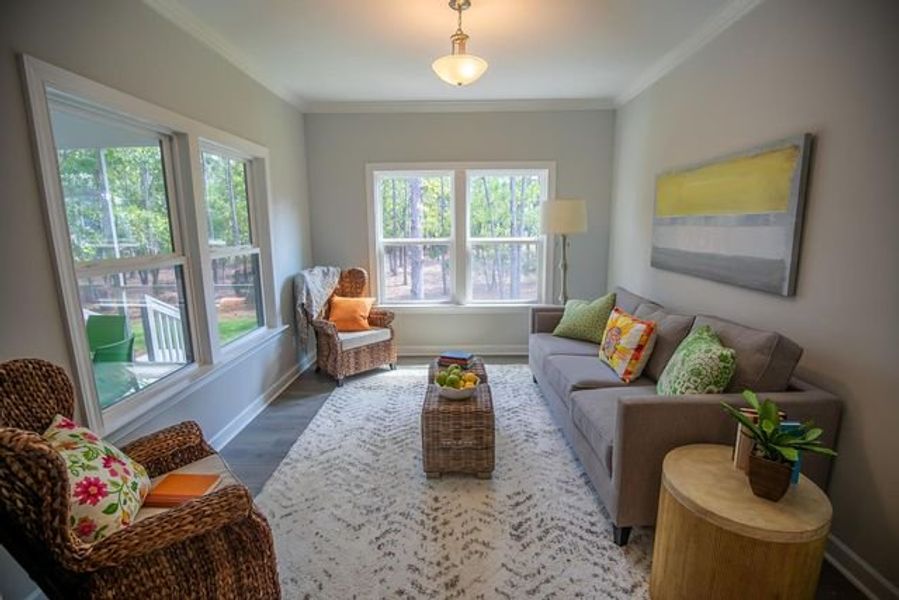 Representative furnished interior of a home built from the Langley by True Homes in Edgewater - Cottage Greens, Lancaster (Image 8).