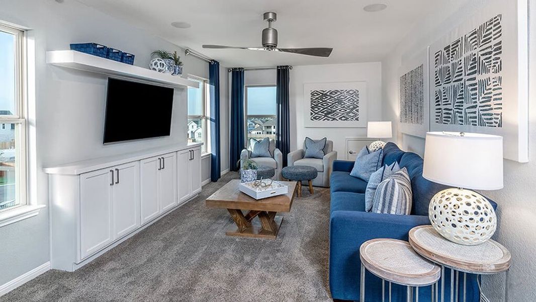 Furnished interior view inside a new home in Parkside on the River, Georgetown (Image 12).