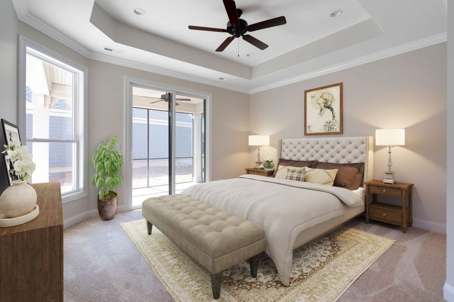 Representative furnished interior of a home built from the Portico by Perfection Builders in The Courtyards at Curry Farms, Louisville (Image 10).