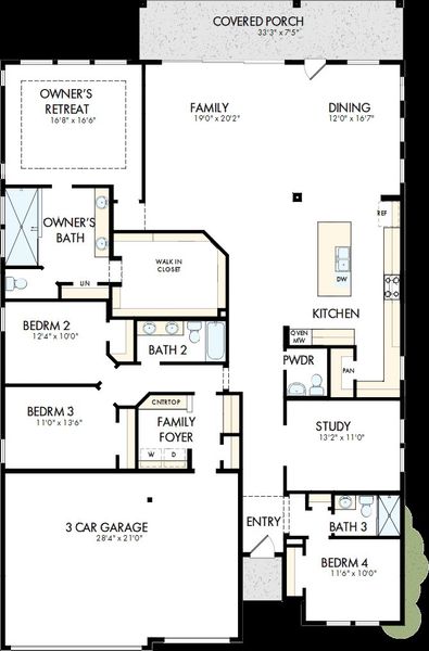 2D floor plan layout of this home in Briggs Ranch – Signature Legacy Series, San Antonio, TX (Image 2). 2D floor plan layout of this home in Briggs Ranch – Signature Legacy Series, San Antonio, TX (Image 2).