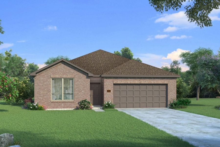 Representative exterior photo of a completed home built from the Basswood II Mustang Meadows 50s by Brohn Homes in Mustang Meadows, Waller, TX (Image 10).