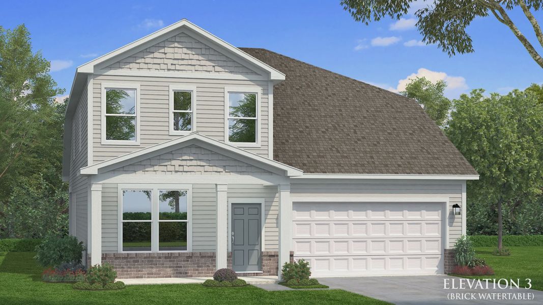 Representative exterior photo of a completed home built from the Ansley by DRB Homes in Weavers Pointe, Zebulon, NC (Image 10).