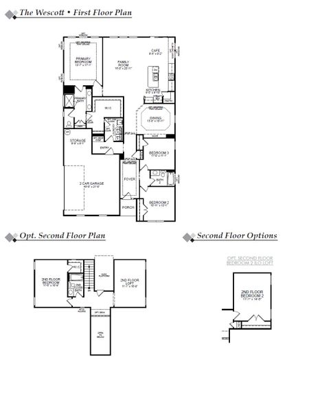 2D floor plan layout for the Wescott by Eastwood Homes in Redland, Advance, NC (Image 3).
