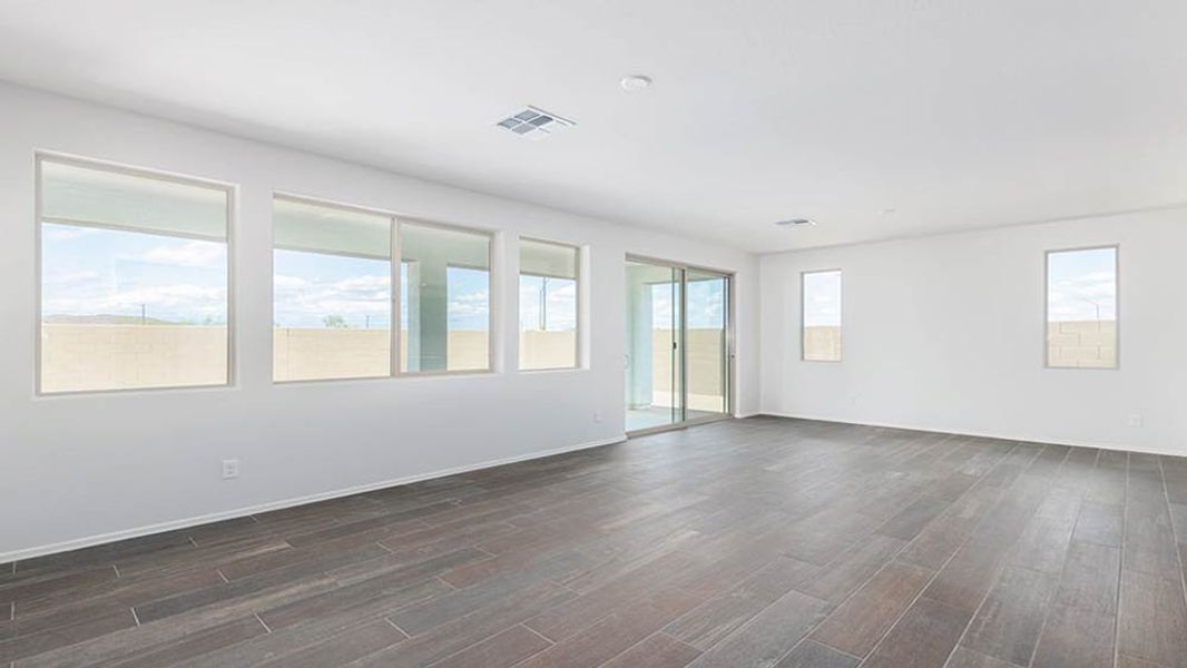 Representative unfurnished interior of a home built from the 45RM1 by Taylor Morrison in Almeria at Rancho Mercado, Surprise (Image 15). Representative unfurnished interior of a home built from the 45RM1 by Taylor Morrison in Almeria at Rancho Mercado, Surprise (Image 15).