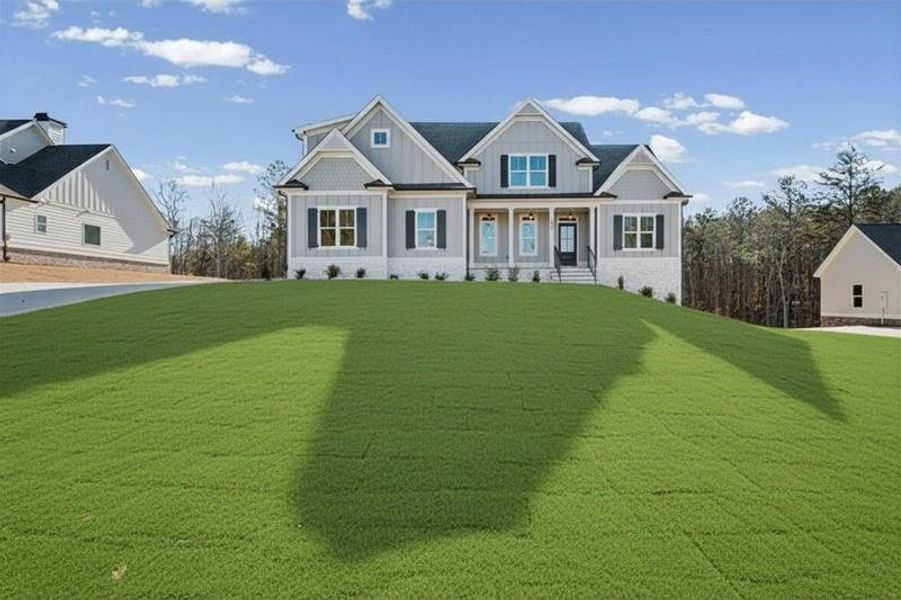 Front exterior of a new home in , Waleska, GA, highlighting curb appeal (Image 21). Front exterior of a new home in , Waleska, GA, highlighting curb appeal (Image 21).