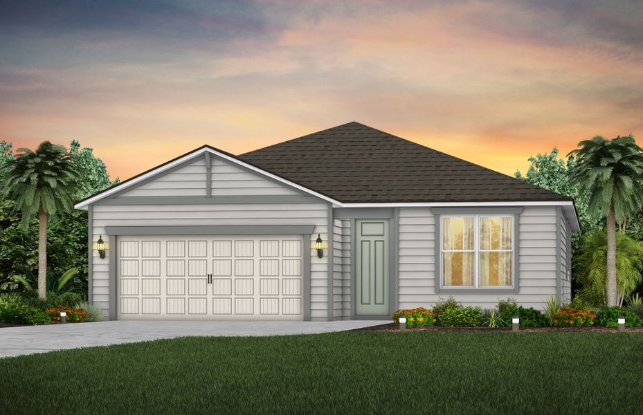 Front exterior of a new home in Hyland Trail, Green Cove Springs, FL, highlighting curb appeal (Image 1). Front exterior of a new home in Hyland Trail, Green Cove Springs, FL, highlighting curb appeal (Image 1).