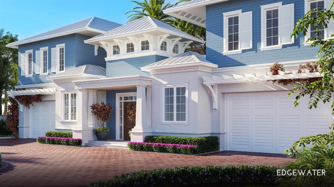 Front exterior of a new home in , Belleair Shore, FL, highlighting curb appeal (Image 10). Front exterior of a new home in , Belleair Shore, FL, highlighting curb appeal (Image 10).
