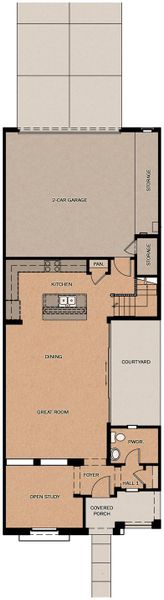 2D floor plan layout for the Humphrey's Peak by Fulton Homes in San Francisco at Prasada, Surprise, AZ (Image 3).