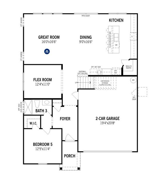 2D floor plan layout for the Sequoia by Mattamy Homes in Seagrass Landing, Lillington, NC (Image 3). 2D floor plan layout for the Sequoia by Mattamy Homes in Seagrass Landing, Lillington, NC (Image 3).