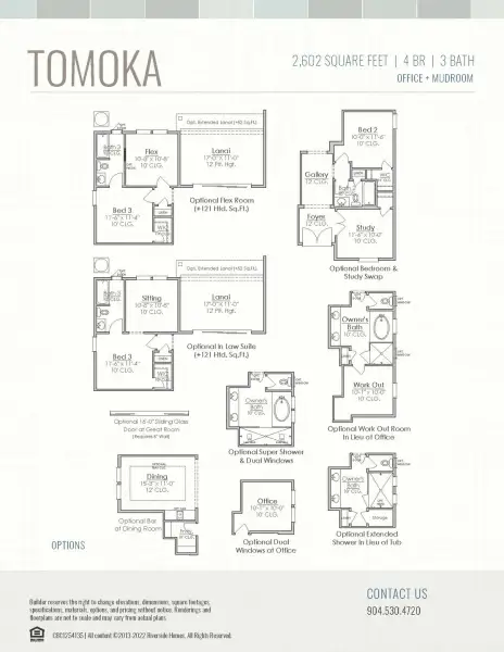 2D floor plan layout for the Tomoka by Riverside Homes in Sagebrush at EverRange, Jacksonville, FL (Image 6).
