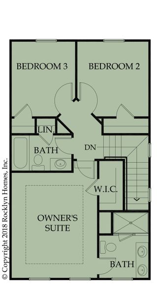 2D floor plan layout for the Bordeaux by Rocklyn Homes in Cascades, Atlanta, GA (Image 4). 2D floor plan layout for the Bordeaux by Rocklyn Homes in Cascades, Atlanta, GA (Image 4).