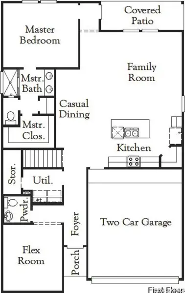 2D floor plan layout of this home in Garden Grove, San Antonio, TX (Image 3).