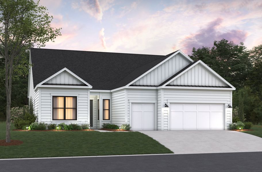 Representative exterior photo of a completed home built from the Sterling by Beazer Homes in Marshfield: Signature Collection, Longs, SC (Image 2). Representative exterior photo of a completed home built from the Sterling by Beazer Homes in Marshfield: Signature Collection, Longs, SC (Image 2).