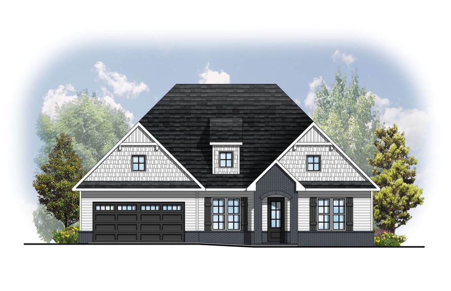 Representative rendering of the exterior for the Piedmont II by Cook Bros. Homes (Image 2).