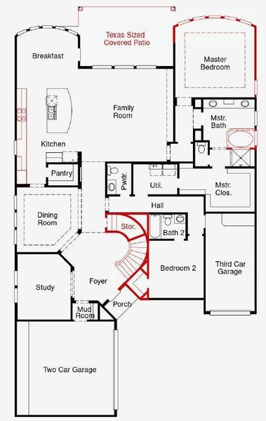 2D floor plan layout of this home in Valencia, Manvel, TX (Image 3).