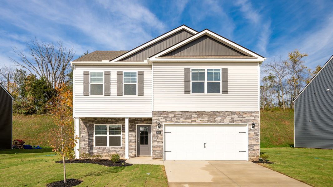 Representative exterior photo of a completed home built from the Penwell by D.R. Horton in Lone Oaks Farm, Cleveland, TN (Image 23).