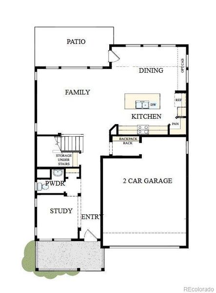 2D floor plan layout of this home in Painted Prairie Cottage, Aurora, CO (Image 3).