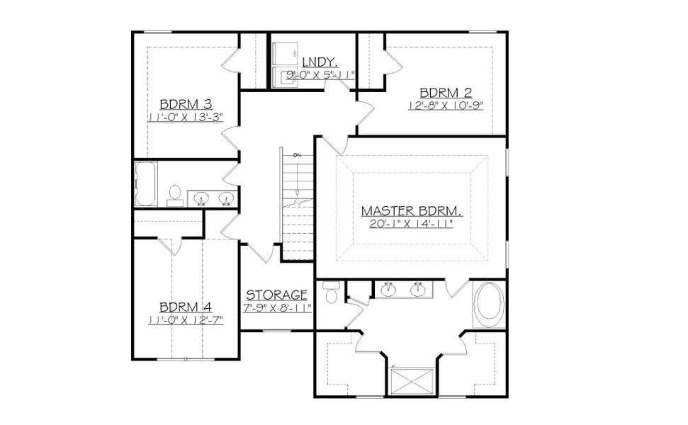 2D floor plan layout for the Hilton by Designer Homes of Georgia in Austin Heights, North Augusta, SC (Image 3).