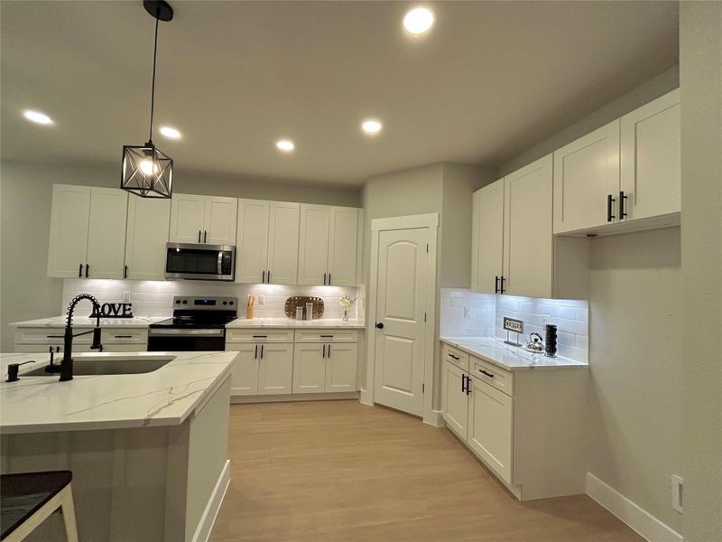 Under cabinet lighting.