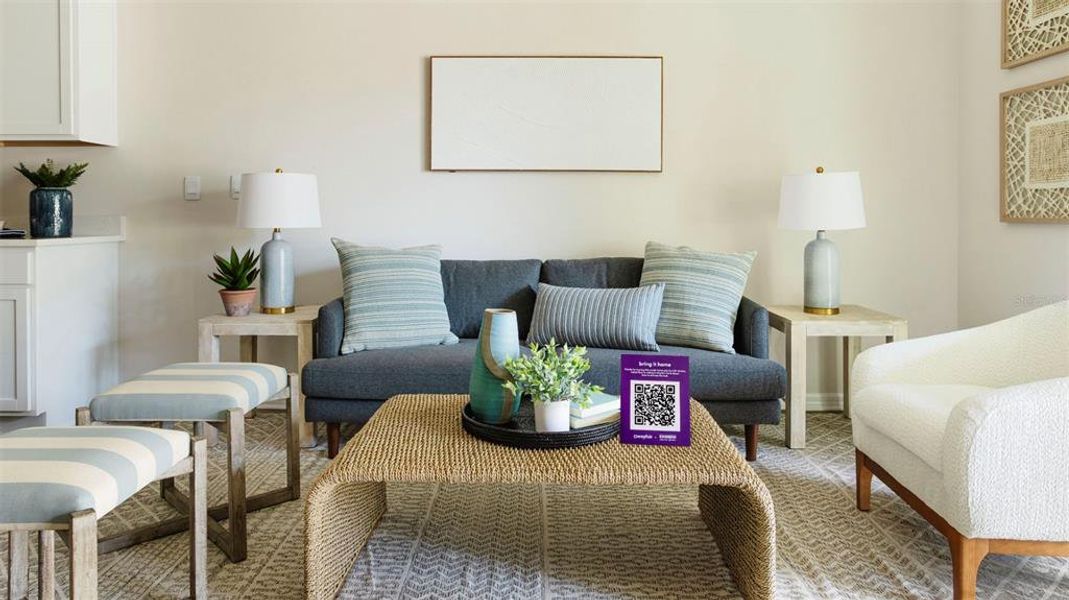 Furnished interior view inside a new home in The Gardens at Bay Street, Sarasota (Image 3).