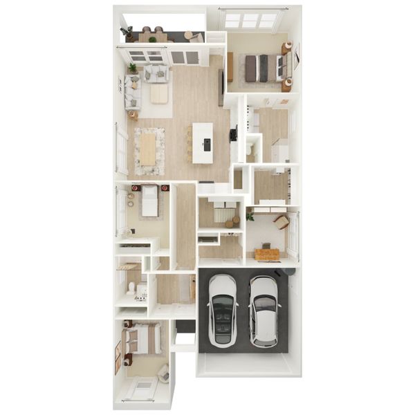2D floor plan layout for the Brasov by K. Hovnanian® Homes in Chalet at Legacy Place, Glendale, AZ (Image 4).