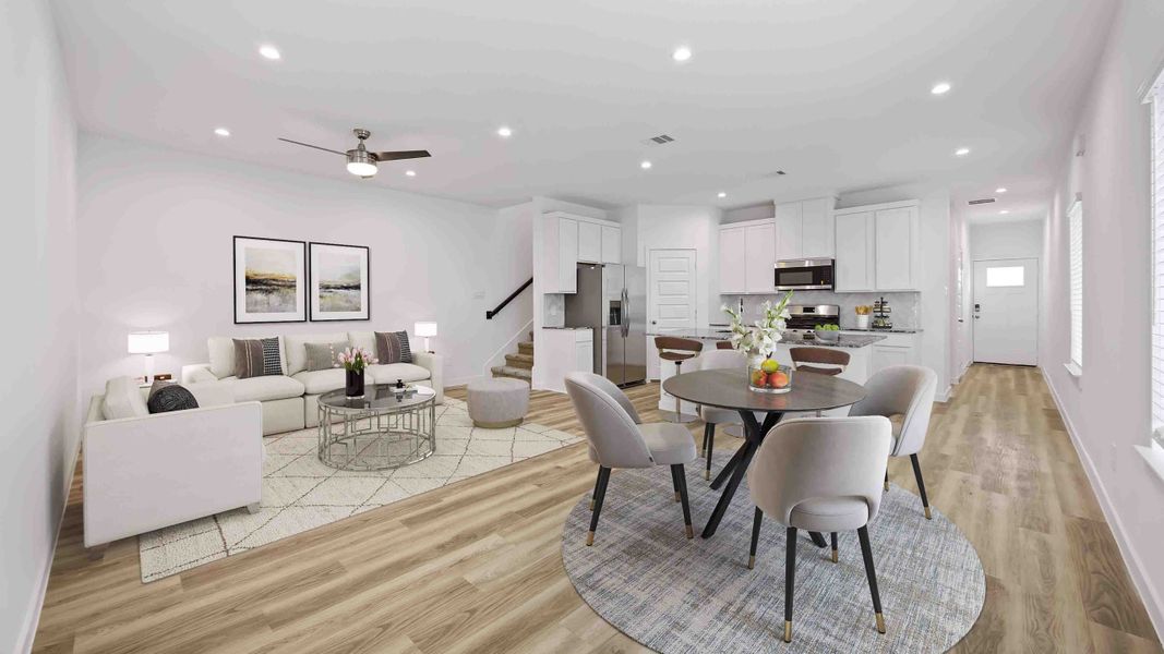 Representative furnished interior of a home built from the Magnolia by D.R. Horton in Grand West, Houston (Image 3).