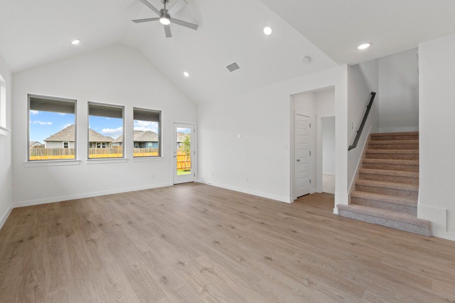 Living Room in the Pearl home plan by Trophy Signature Homes – REPRESENTATIVE PHOTO
