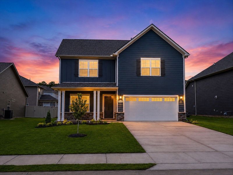 Front exterior of a new home in Salem Landing, Rockvale, TN, highlighting curb appeal (Image 2). Front exterior of a new home in Salem Landing, Rockvale, TN, highlighting curb appeal (Image 2).