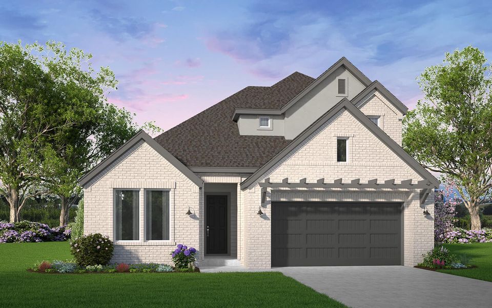 Representative exterior photo of a completed home built from the Plymouth by Brookfield Residential in 50' Traditional Homes at Elyson, Katy, TX (Image 15). Representative exterior photo of a completed home built from the Plymouth by Brookfield Residential in 50' Traditional Homes at Elyson, Katy, TX (Image 15).