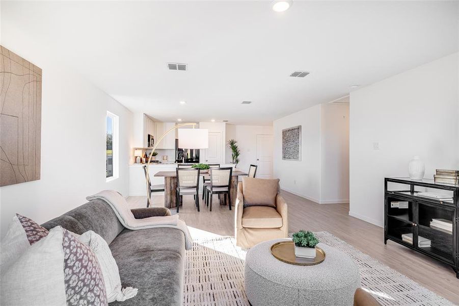 Living room featuring light hardwood / wood-style floors