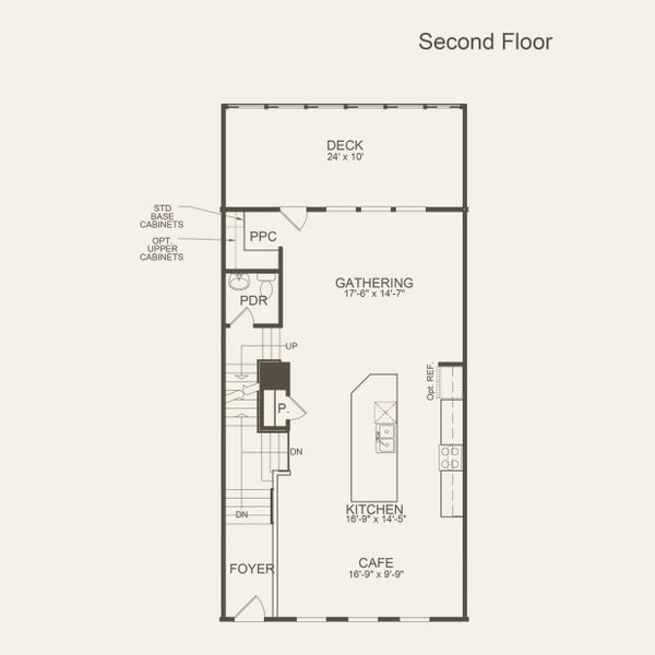 2D floor plan layout for the Hutton by Pulte Homes in Altus at The Quarter, Atlanta, GA (Image 5).