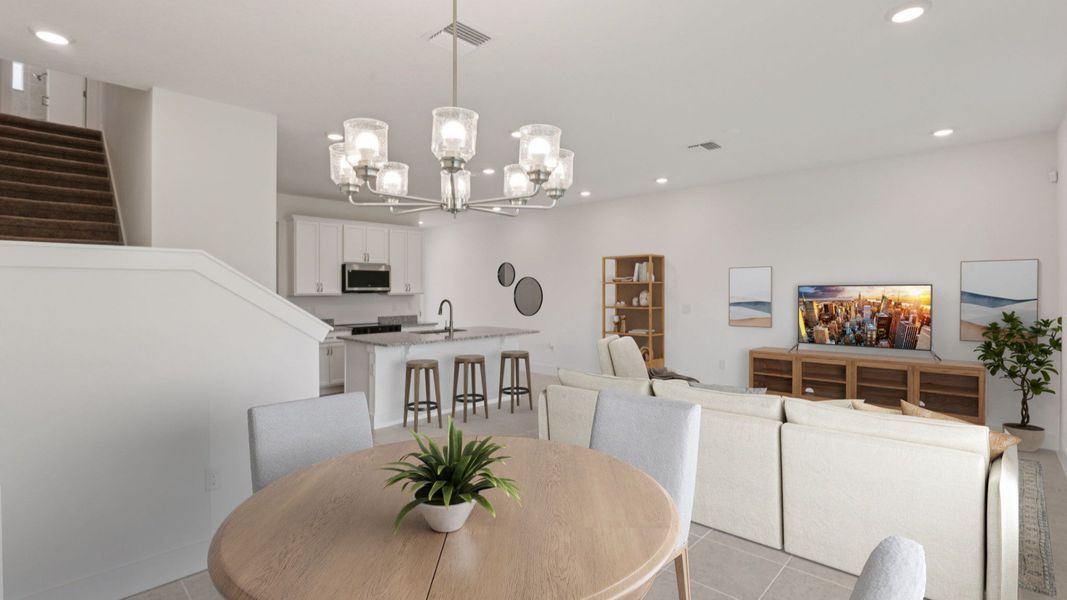 The Virtually Staged Living and Dining Room