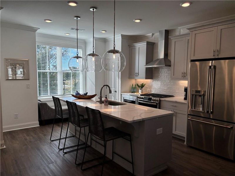 Furnished interior view inside a new home in Brackley Townhomes, Cumming (Image 34). Furnished interior view inside a new home in Brackley Townhomes, Cumming (Image 34).