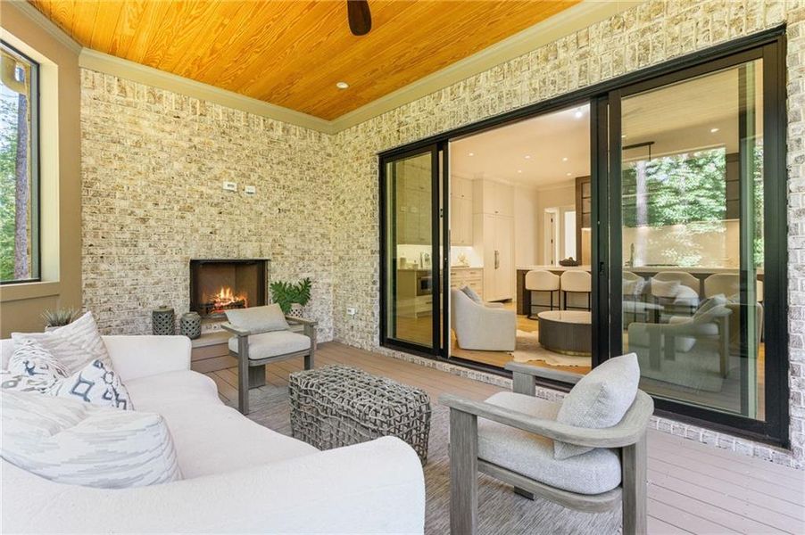 Exterior details and patio area of a home in , Atlanta (Image 2). Exterior details and patio area of a home in , Atlanta (Image 2).