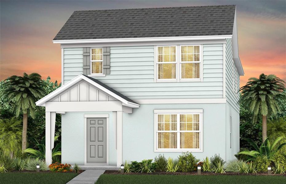 Exterior Design. Artistic rendering for this new construction home. Pictures are for illustrative purposes only. Elevations, colors and options may vary.