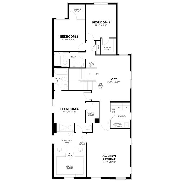 2D floor plan layout for the Spark Four by Brookfield Residential in Spark at Uplands, Westminster, CO (Image 7). 2D floor plan layout for the Spark Four by Brookfield Residential in Spark at Uplands, Westminster, CO (Image 7).