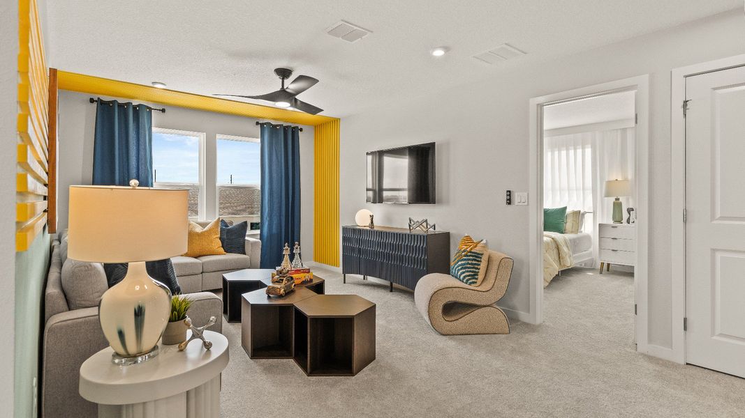 The Second Floor Loft Area in the Model Highbourne by DRB Homes in Hamilton Bluff located in Haines City, FL. The Second Floor Loft Area in the Model Highbourne by DRB Homes in Hamilton Bluff located in Haines City, FL.